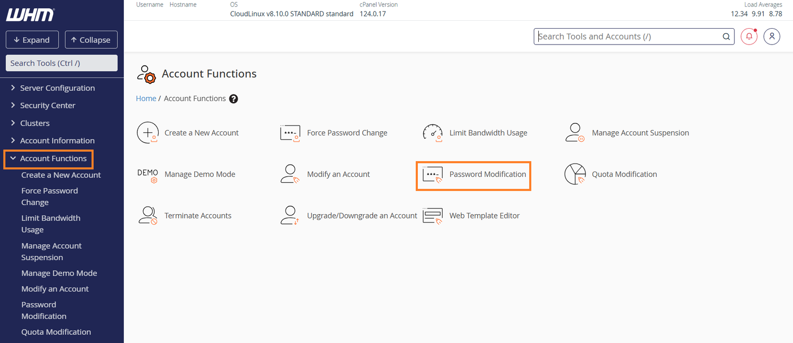 How to Change a User Account Password
