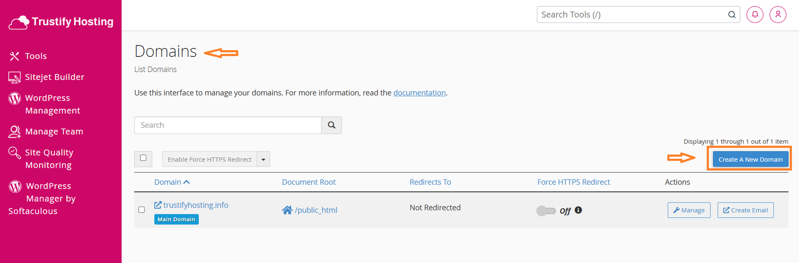 Create a New Domain